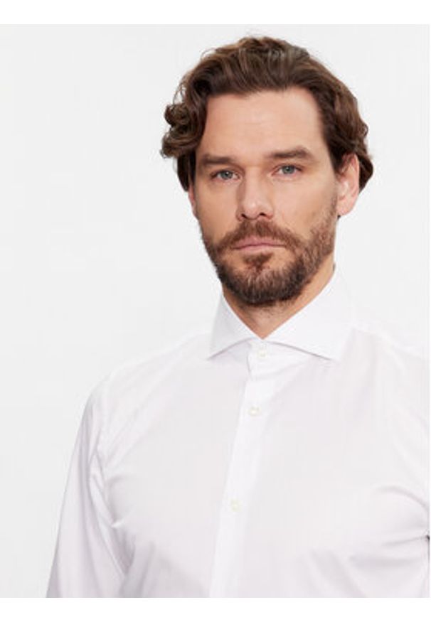JOOP! Koszula 30034392 Biały Slim Fit. Kolor: biały. Materiał: bawełna