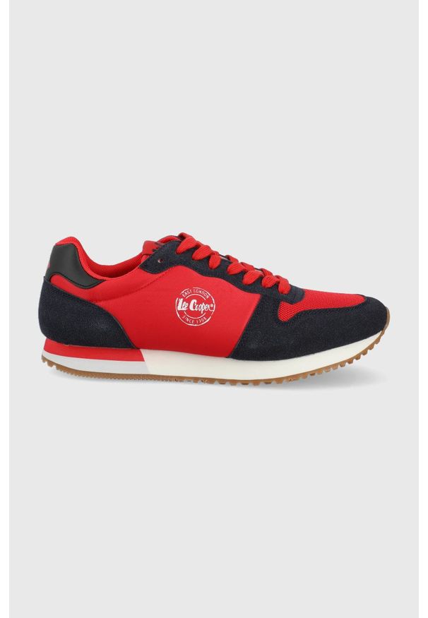 Lee Cooper buty kolor czerwony. Nosek buta: okrągły. Zapięcie: sznurówki. Kolor: czerwony. Materiał: guma