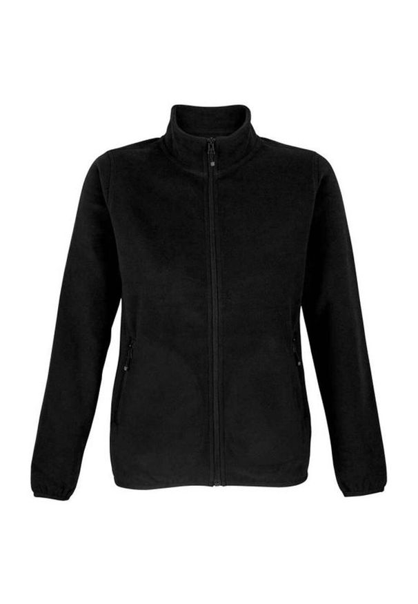 SOL'S - Damska Bluza Polarowa Factor Zapinana Na Zamek Błyskawiczny. Kolor: czarny. Materiał: polar. Sezon: zima. Styl: sportowy