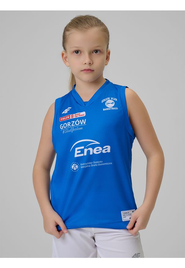 4f - 4F Koszulka meczowa replika wyjazdowa z sezonu 2025/26 dziecięca 4F x Enea AZS AJP Gorzów Wielkopolski - niebieska 158/164 (12-14 lat). Kolor: niebieski. Materiał: dzianina. Wzór: nadruk. Sezon: lato