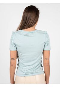 Patrizia Pepe T-Shirt | DM3623 A13 | Kobieta | Błękitny. Kolor: niebieski. Materiał: elastan, wiskoza. Wzór: aplikacja #6