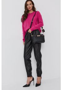 Pinko - Sweter wełniany. Okazja: na co dzień. Kolor: różowy. Materiał: wełna. Długość rękawa: długi rękaw. Długość: długie. Styl: casual #3