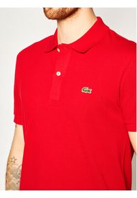 Lacoste Polo PH4012 Czerwony Slim Fit. Typ kołnierza: polo. Kolor: czerwony. Materiał: bawełna