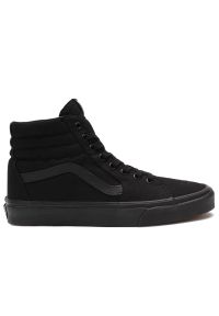 Buty Vans Sk8-Hi VN000TS9BJ41 - czarne. Okazja: na co dzień. Wysokość cholewki: przed kolano. Zapięcie: pasek. Kolor: czarny. Materiał: guma, materiał. Szerokość cholewki: normalna. Model: Vans SK8