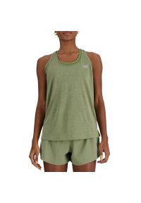 Koszulka New Balance WT41250DHO - zielona. Kolor: zielony. Materiał: poliester. Sport: fitness