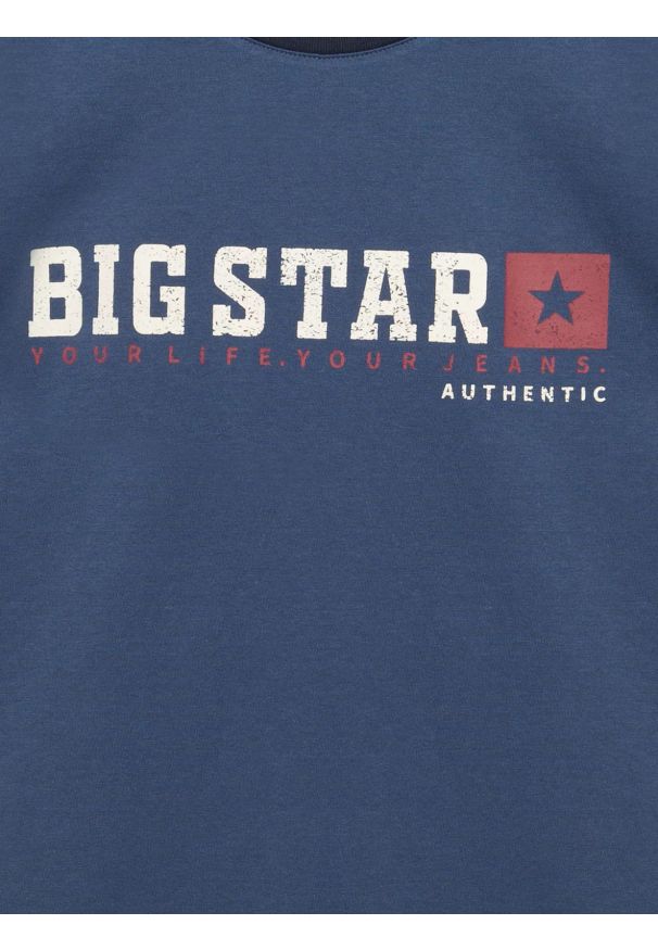 Big-Star - Koszulka męska z linii Authentic z logo BIG STAR ciemnoniebieska Summet 402. Kolor: niebieski. Materiał: bawełna, jeans. Styl: klasyczny, sportowy