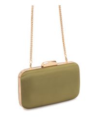 Kazar - Wieczorowa torebka z zielonej tkaniny. Kolor: zielony. Wzór: aplikacja. Materiał: zdobione. Styl: wizytowy. Rodzaj torebki: do ręki #3