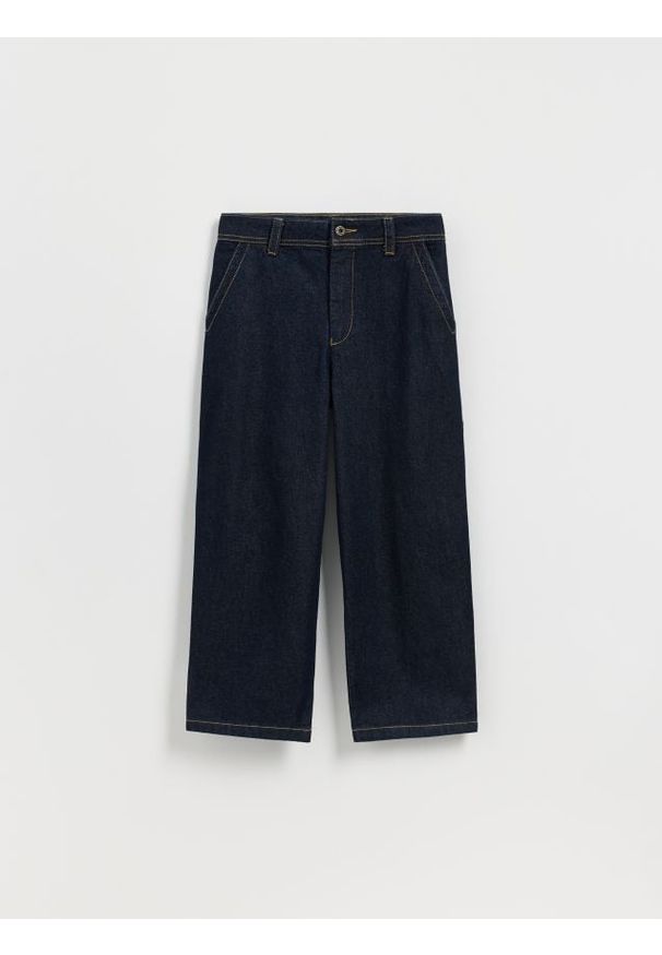 Reserved - Classic denim baggy - granatowy. Kolor: niebieski