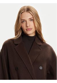 Marc O'Polo Płaszcz wełniany 508 0051 71127 Brązowy Relaxed Fit. Typ kołnierza: polo. Kolor: brązowy. Materiał: wełna, syntetyk #5