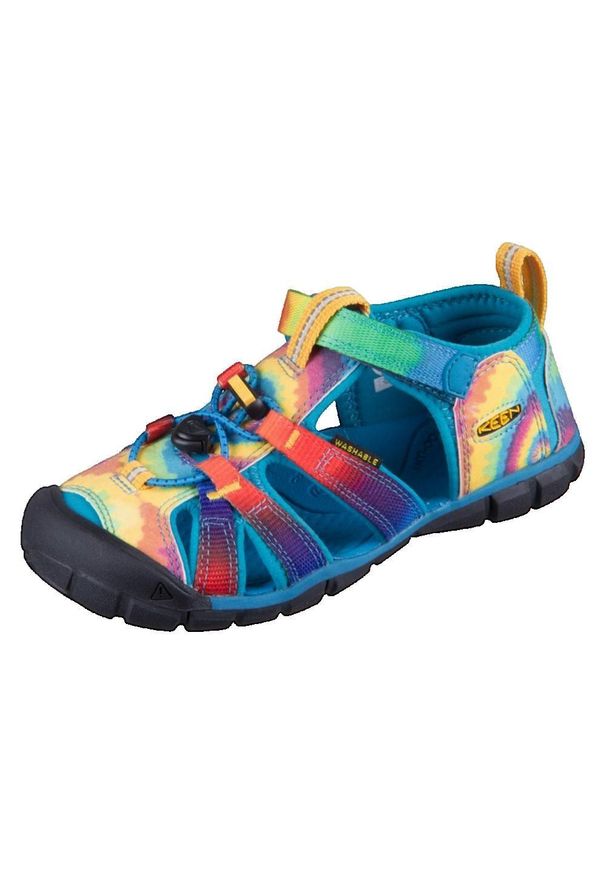 keen - Sandały Keen z niebieskiej skóry na lato. Kolor: niebieski. Materiał: skóra. Sezon: lato. Sport: turystyka piesza