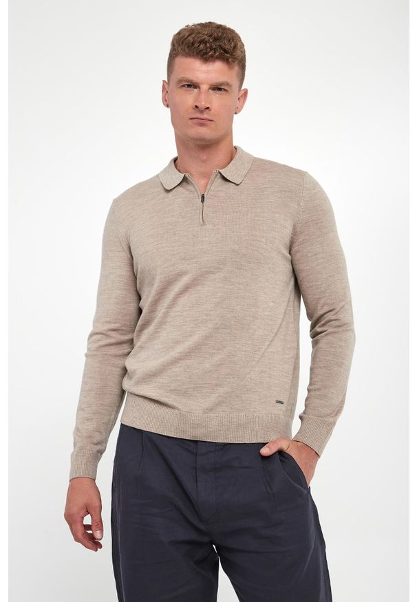 Sweter męski z wełny dziewiczej Dondor JOOP!. Materiał: wełna