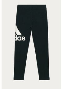 Adidas - adidas - Legginsy dziecięce 104-170 cm. Kolor: niebieski. Materiał: bawełna, dzianina, elastan. Wzór: nadruk #2