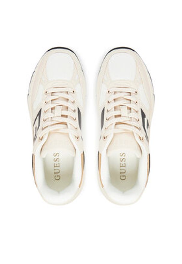 Guess Sneakersy FLTFON FAB12 Écru. Materiał: skóra