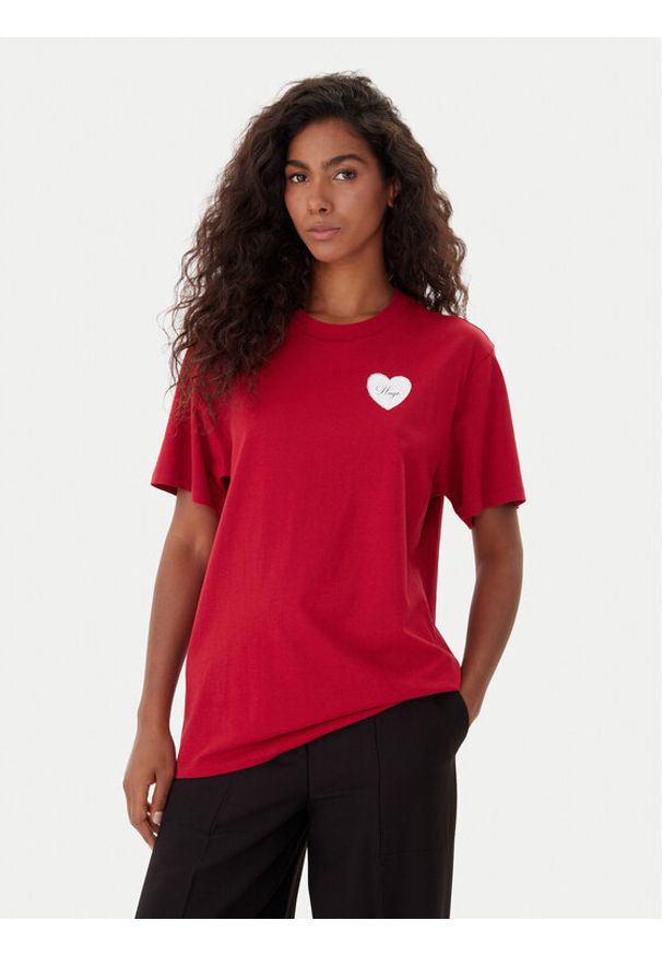 Hugo - HUGO T-Shirt Vintag 50551445 Czerwony Regular Fit. Kolor: czerwony. Materiał: bawełna