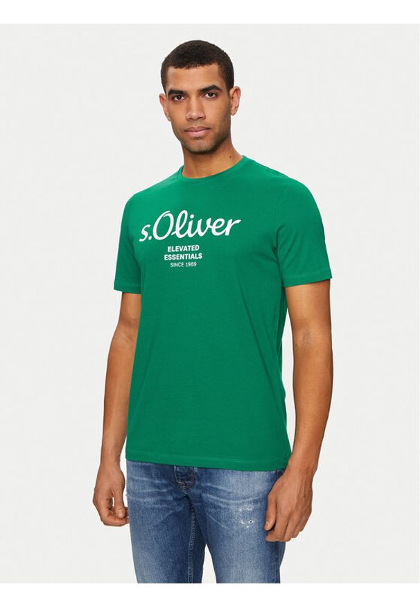 s.Oliver T-Shirt 2139909 Zielony Regular Fit. Kolor: zielony. Materiał: bawełna