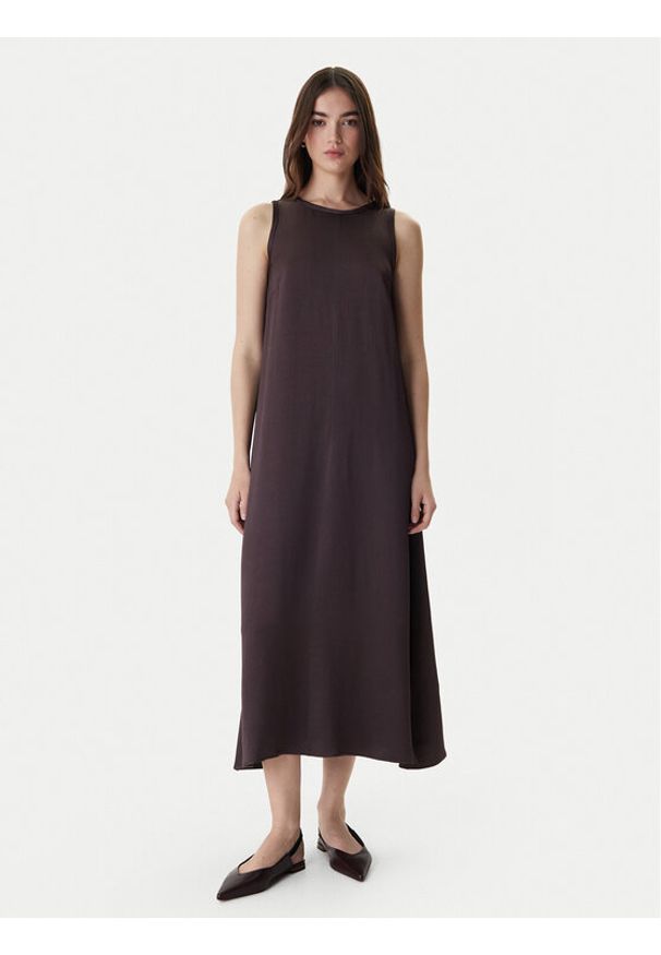 Marella Sukienka letnia Uguale 2615221011 Brązowy Regular Fit. Kolor: brązowy. Materiał: wiskoza. Sezon: lato