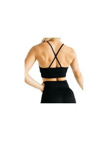 Gym Hero - Biustonosz sportowy damski GymHero California Cute Bra. Kolor: czarny. Materiał: poliamid, elastan. Sport: fitness
