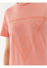 Guess T-Shirt V2YI07 K8HM0 Koralowy Regular Fit. Kolor: różowy, pomarańczowy. Materiał: bawełna #3