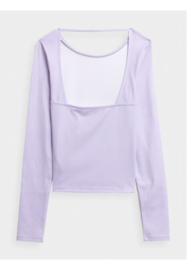 4f - 4F Bluzka 4FAW23TLONF166 Fioletowy Slim Fit. Kolor: fioletowy. Materiał: syntetyk