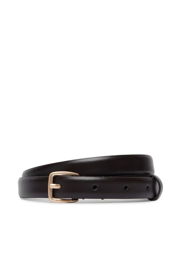 Calvin Klein Pasek Essential Buckle 20Mm LV04F7111G Brązowy ciemny. Kolor: brązowy. Materiał: skóra