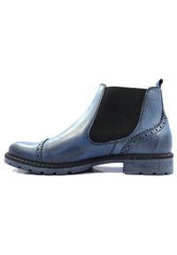 Faber - Unikatowe niebieskie zimowe obuwie T67. Kolor: niebieski. Materiał: skóra. Sezon: zima. Styl: klasyczny, wizytowy #3