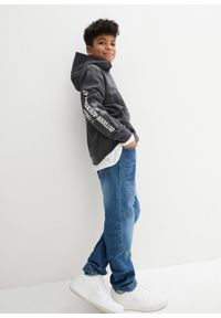 bonprix - Bluza chłopięca z kapturem, bawełna organiczna. Typ kołnierza: kaptur. Kolor: szary. Materiał: bawełna #3