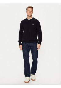 Lacoste Sweter AH2916 Granatowy Regular Fit. Kolor: niebieski. Materiał: wełna