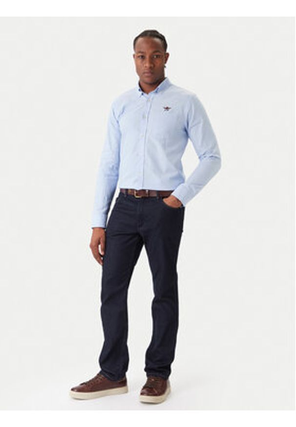 Aeronautica Militare Koszula 252CA1277UCT03532 Błękitny Regular Fit. Kolor: niebieski. Materiał: bawełna