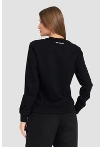 Karl Lagerfeld - KARL LAGERFELD Czarna damska bluza z cyrkoniami Ikonik 2.0, Rozmiar XS. Kolor: czarny. Materiał: materiał. Wzór: aplikacja. Styl: elegancki