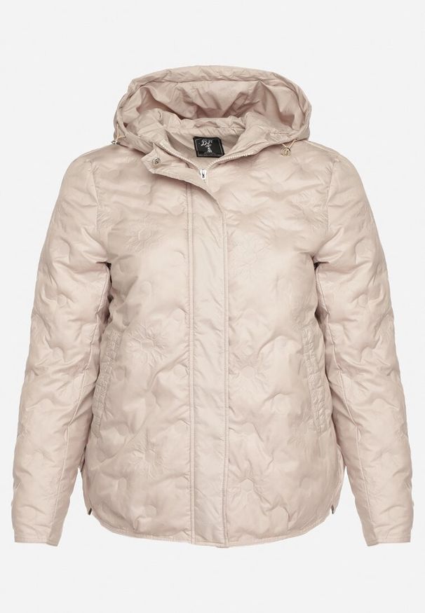 Born2be - Beżowa Pikowana Kurtka Przejściowa z Kapturem Arivitte. Okazja: na co dzień. Typ kołnierza: kaptur. Kolekcja: plus size. Kolor: beżowy. Materiał: jeans. Styl: casual, elegancki