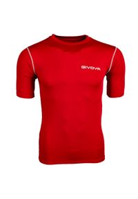 Koszulka piłkarska termoaktywna dla dorosłych Givova Corpus 2 czerwona. Kolor: czerwony. Sport: piłka nożna #1