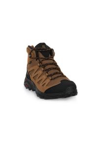 salomon - Buty turystyczne męskie Salomon X Ward Leather Mid Gtx. Wysokość cholewki: za kostkę. Zapięcie: sznurówki. Kolor: czarny, brązowy, wielokolorowy. Technologia: Gore-Tex