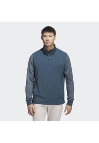 Adidas - Kurtka Go-To Quarter-Zip. Typ kołnierza: golf. Kolor: niebieski. Materiał: materiał. Sport: golf