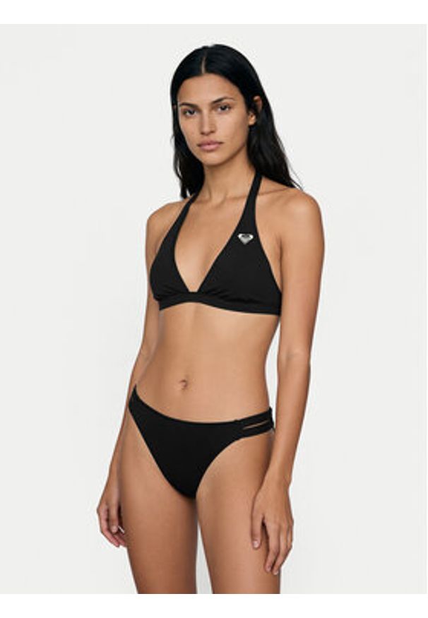 Roxy Góra od bikini Solid Essentials ERJX305689 Czarny. Kolor: czarny. Materiał: syntetyk