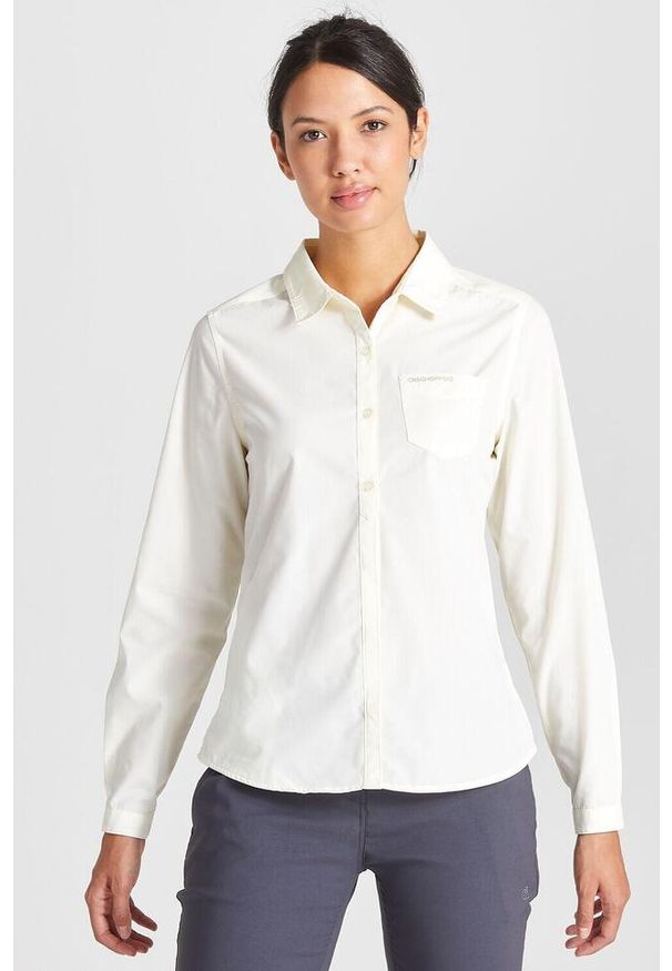 CRAGHOPPERS - Koszula podróżnicza damska Craghoppers Kiwi II LS Shirt. Kolor: biały