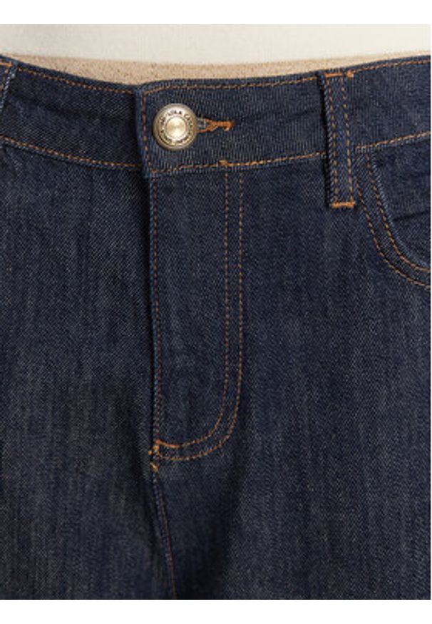 LOLA CASADEMUNT Jeansy MF2514007 Granatowy Wide Leg. Kolor: niebieski