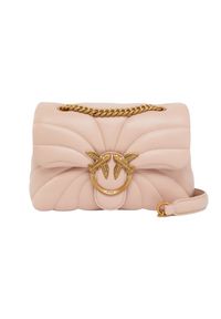 Pinko - PINKO Różowa kopertówka Love Puff Mini CL. Kolor: różowy. Materiał: skórzane. Styl: elegancki