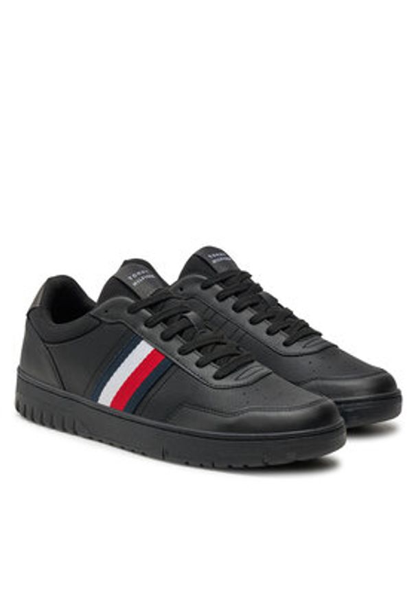 TOMMY HILFIGER - Tommy Hilfiger Sneakersy Th Basket Core Lite FM0FM05116 Czarny. Kolor: czarny. Materiał: materiał