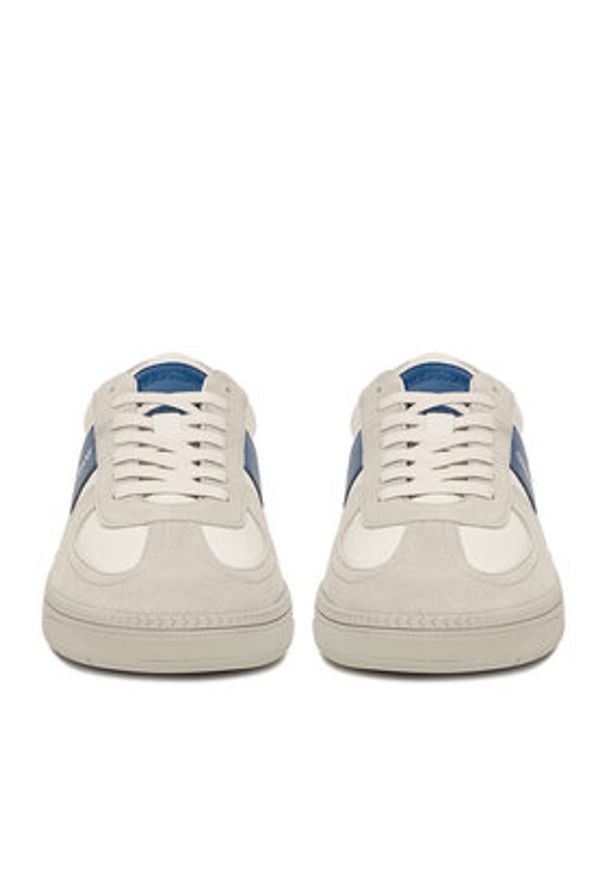 Guess Jeans Sneakersy EO-ORTEGO-01 126AM Biały. Kolor: szary. Materiał: skóra