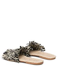 Manebi Klapki Fringed Knots Raffia Leather Sandals V 3.4 Y0 Czarny. Kolor: czarny