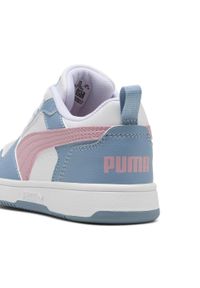 Puma - Dziecięce sneakersy Rebound V6 Lo PUMA White Poised Pink Cool Blue. Kolor: różowy, niebieski, wielokolorowy, biały. Sport: bieganie