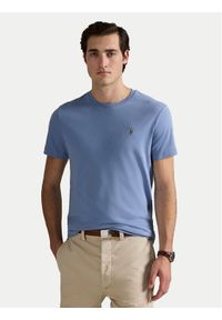 Polo Ralph Lauren T-Shirt 710740727095 Niebieski Custom Slim Fit. Typ kołnierza: polo. Kolor: niebieski. Materiał: bawełna