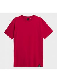outhorn - T-shirt gładki męski. Materiał: materiał, bawełna, jersey. Wzór: gładki #5