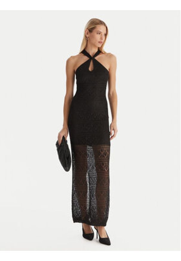 Guess Sukienka dzianinowa W5YK48 Z37G0 Czarny Slim Fit. Kolor: czarny. Materiał: syntetyk