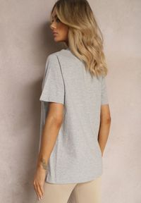 Renee - Szara Casualowa Koszulka z Bawełny z Krótkim Rękawem Virdula. Okazja: na co dzień. Kolor: szary. Materiał: bawełna. Długość rękawa: krótki rękaw. Długość: krótkie. Styl: casual