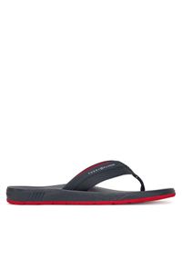 TOMMY HILFIGER - Tommy Hilfiger Japonki Molded Hilfiger Beach Sandal FM0FM05361 Granatowy. Kolor: niebieski. Materiał: skóra