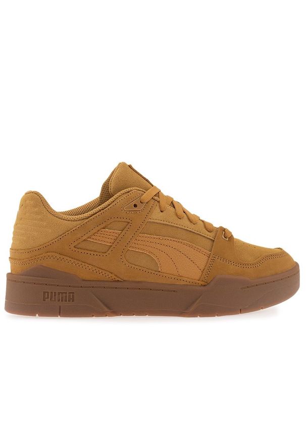 Buty Puma Slipstream Suede 38754702 - brązowe. Kolor: brązowy. Materiał: syntetyk, materiał, zamsz, nubuk, guma. Szerokość cholewki: normalna. Wzór: aplikacja. Model: Puma Suede