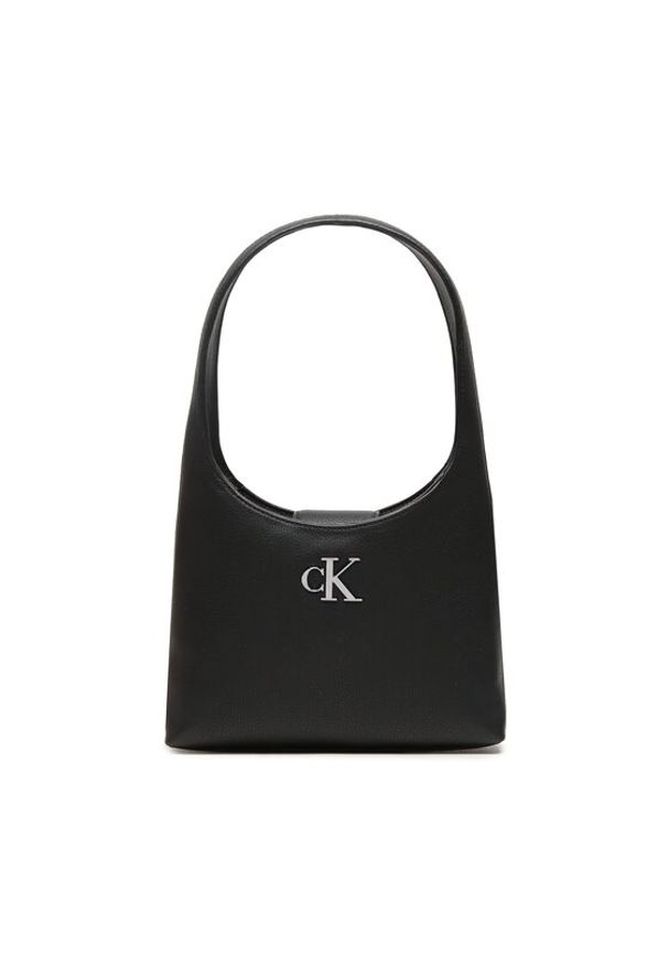 Calvin Klein Jeans Torebka Minimal Monogram Shoulder Bag K60K610843 Czarny. Kolor: czarny. Materiał: skórzane