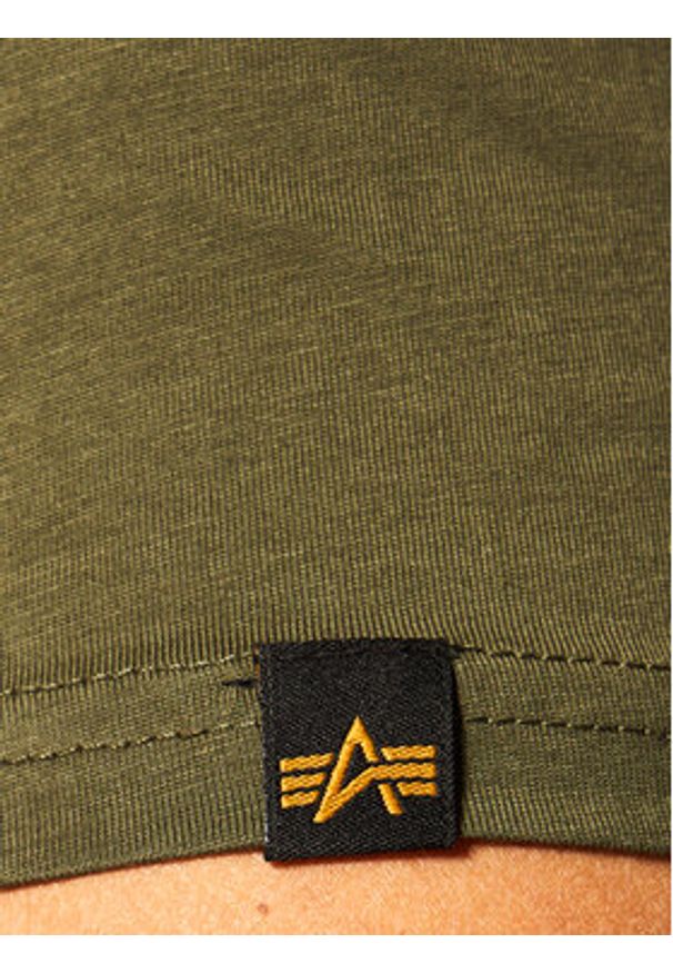 Alpha Industries T-Shirt Basic 100501 Zielony Regular Fit. Kolor: zielony. Materiał: bawełna