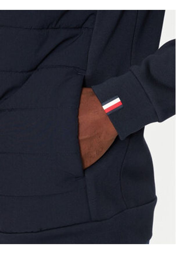 TOMMY HILFIGER - Tommy Hilfiger Bluza Mix Media MW0MW34211 Granatowy Regular Fit. Kolor: niebieski. Materiał: syntetyk, bawełna